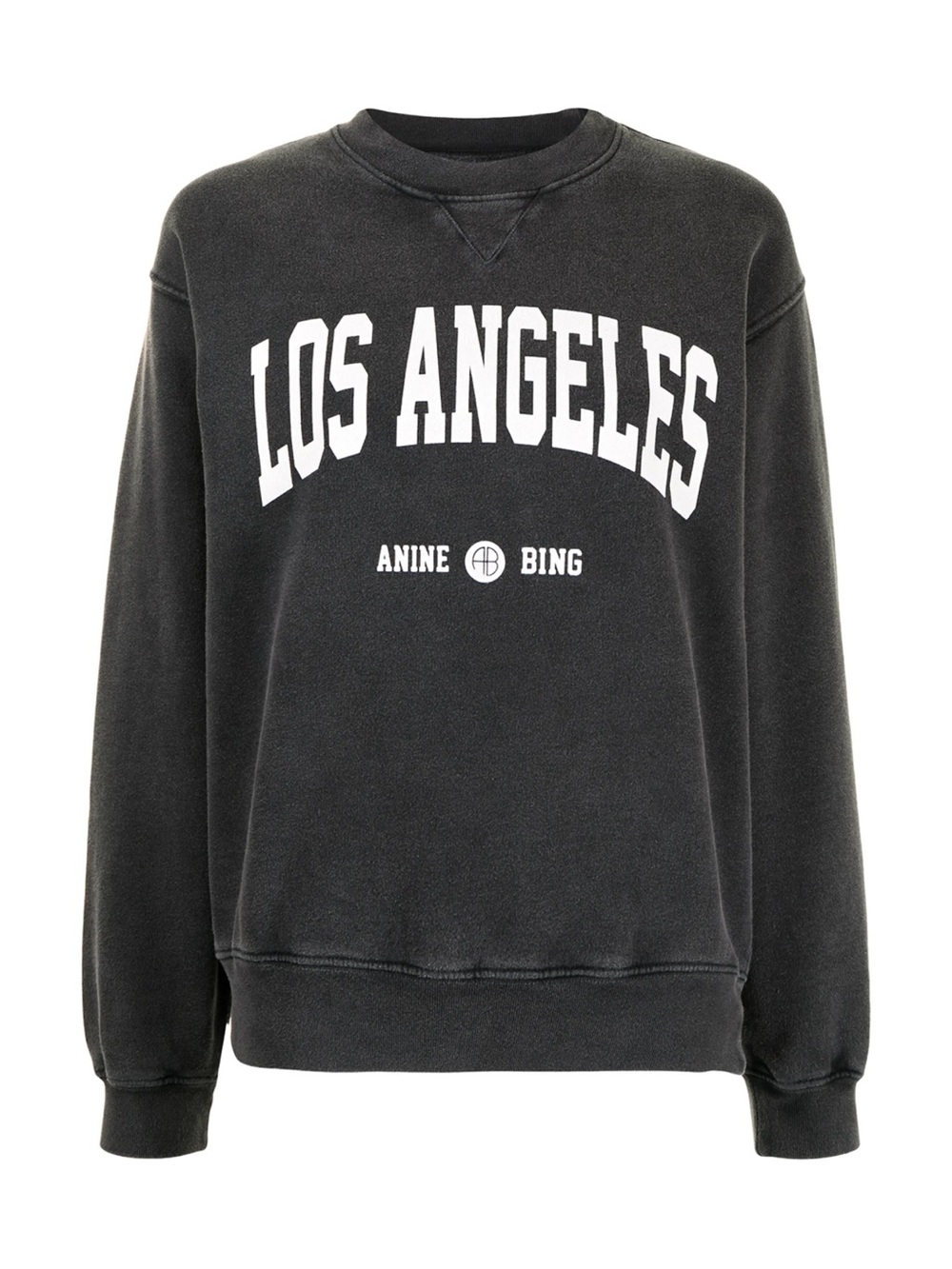 Anine Bing Black 'Los Angeles' Graphic Crewneck Sweater